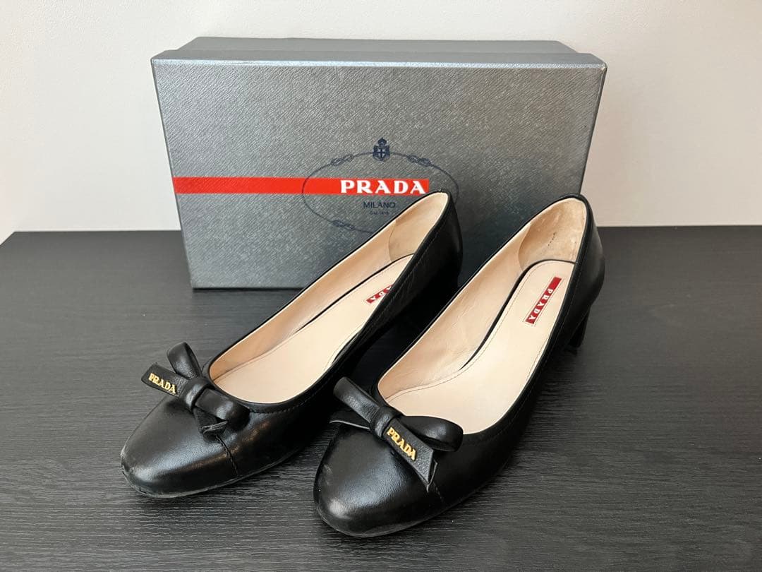 プラダ PRADA パンプス 5cmヒール ブラック