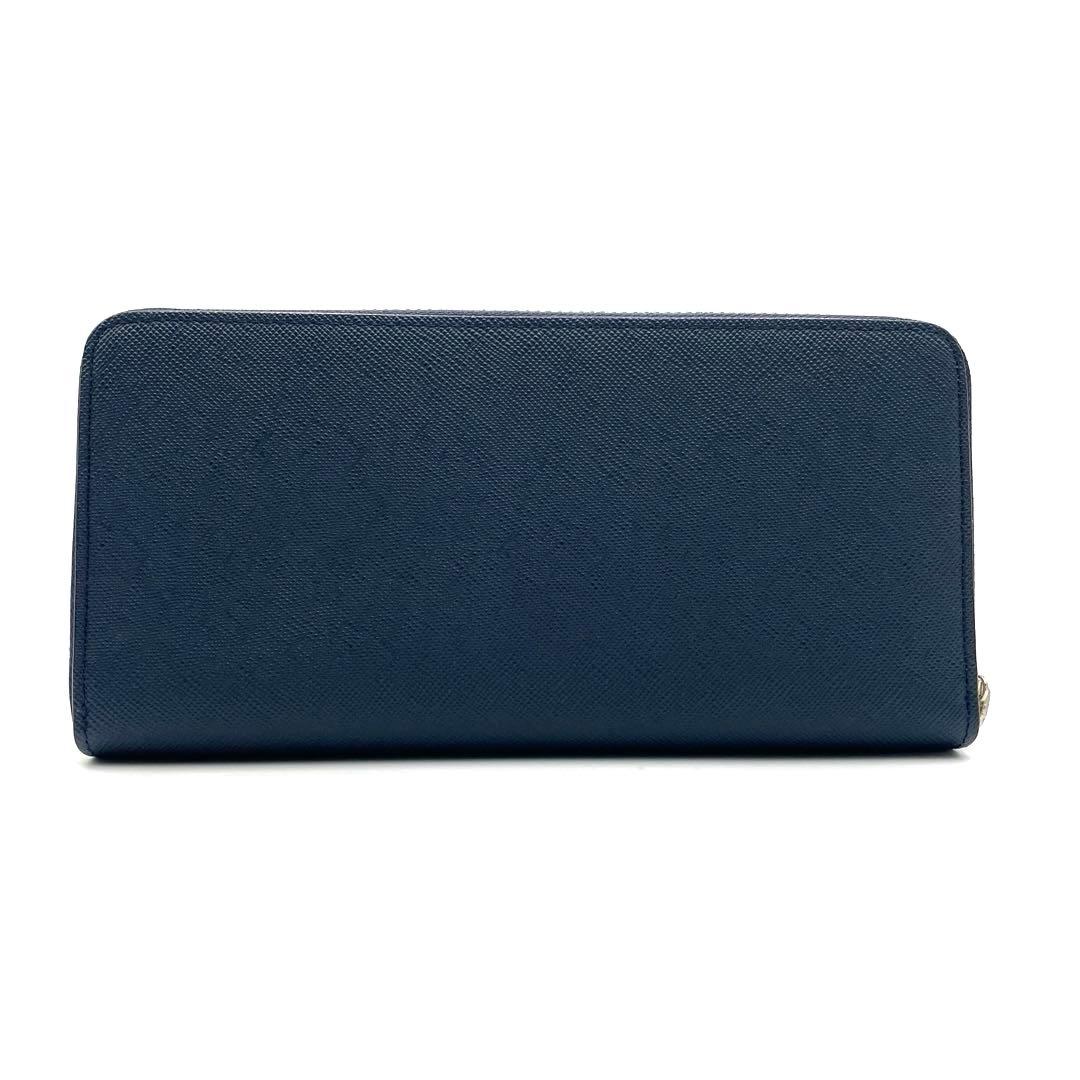 【未使用・保管品】Paul Smith 長財布 ラウンドジップ ネイビー
