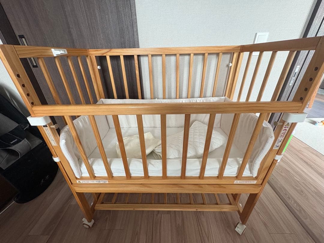 大和屋　そいねーるプラスムーブ　ベビーベッド　ナチュラル＋寝具セット