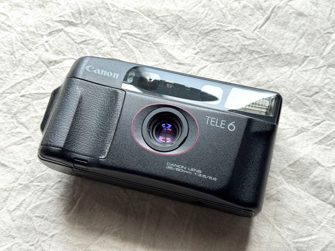 ⌘完動品！ 電池付き、作例あり！ Canon Autoboy TELE 6⌘