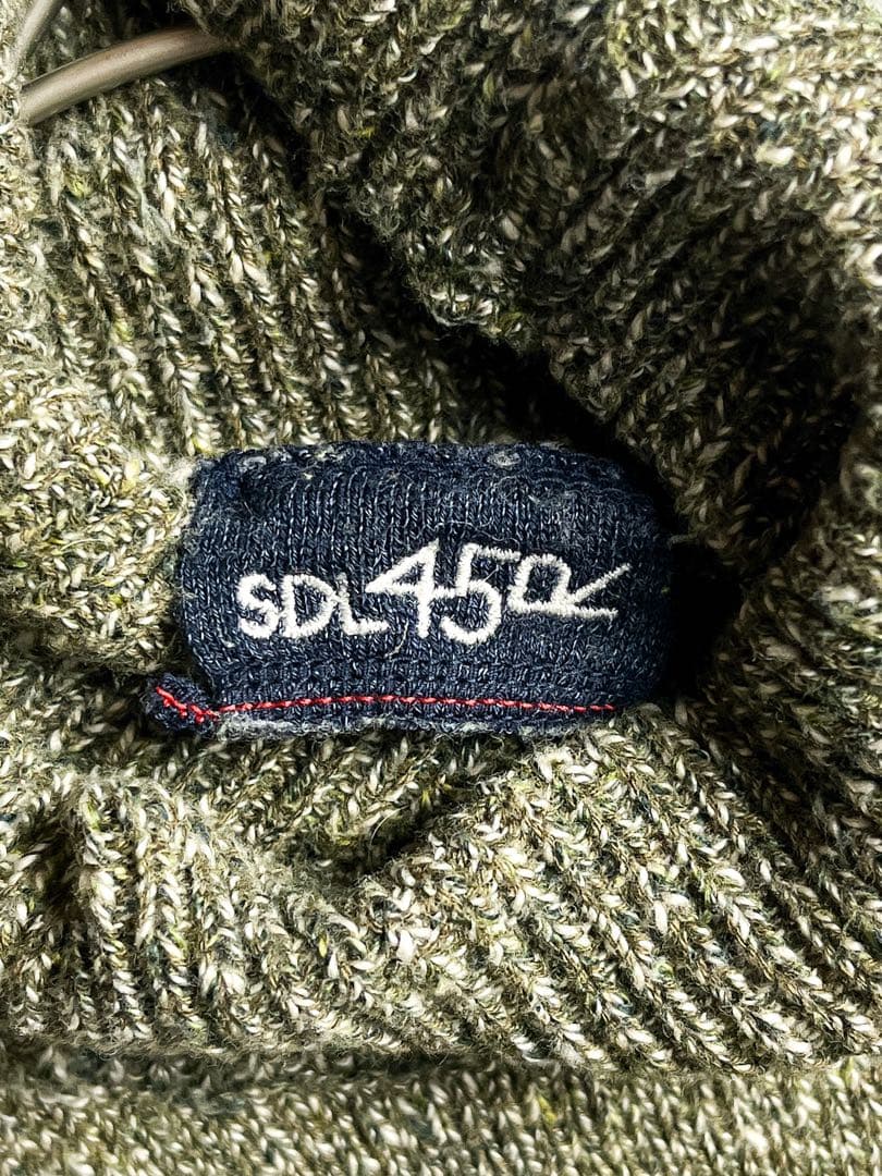 美品【45R】45rpm コットン混 杢杢ニットソーのチュニック ハイネック 0