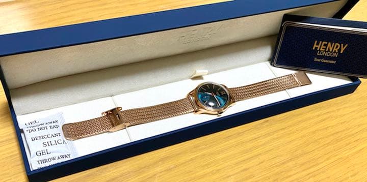 【新品】HENRY LONDON グリーン&ピンクゴールド スモールセコンド