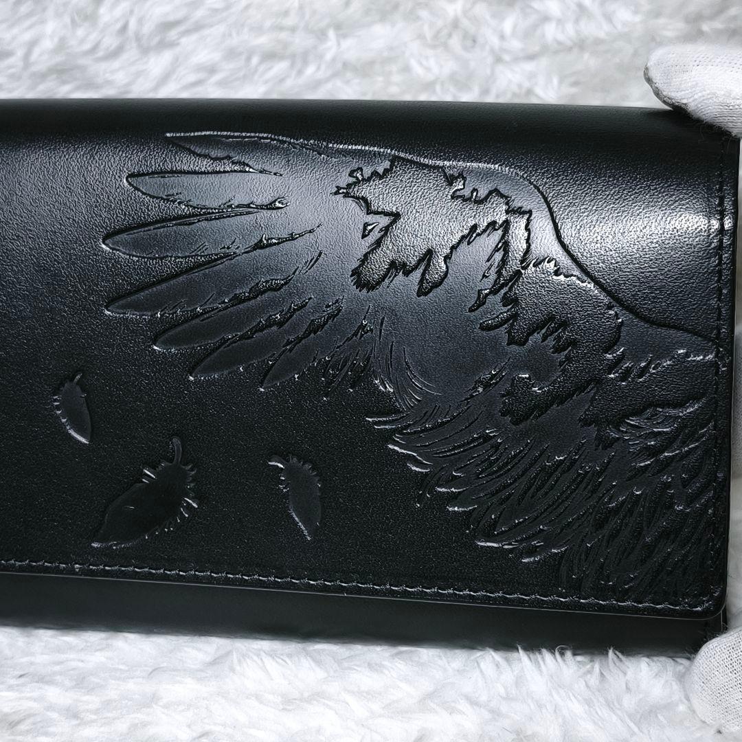 Bloody Mary 本革 レザー 長財布 鳥 羽 ブラック