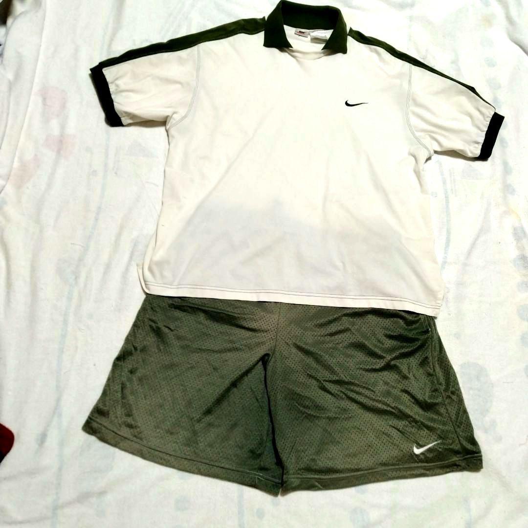 希少❢❢ナイキアンドレアガシビンテージ ポロシャツ上下セット ホワイト/グリーン