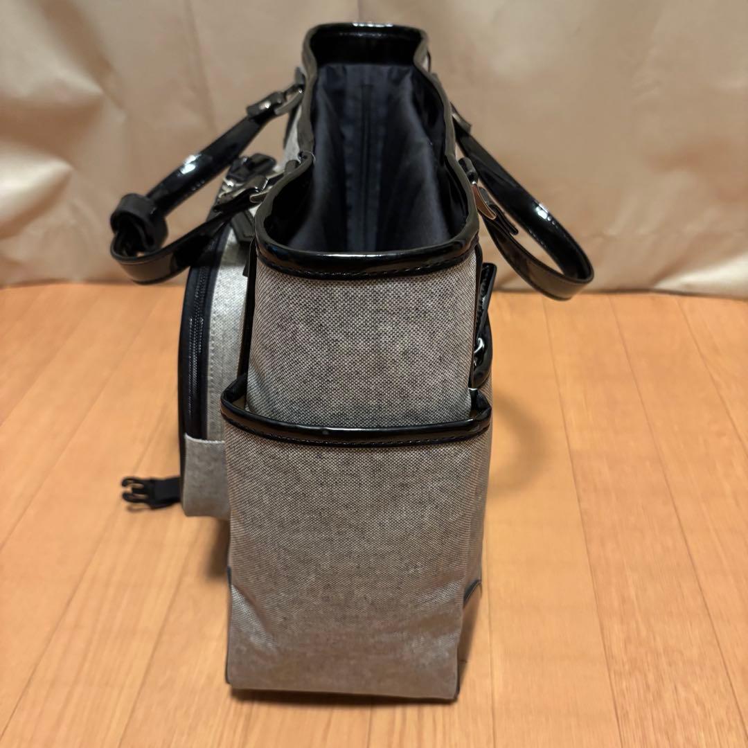 【極美品】SWANY キャリーバッグ モノグラムライン エナメル 4輪キャスター