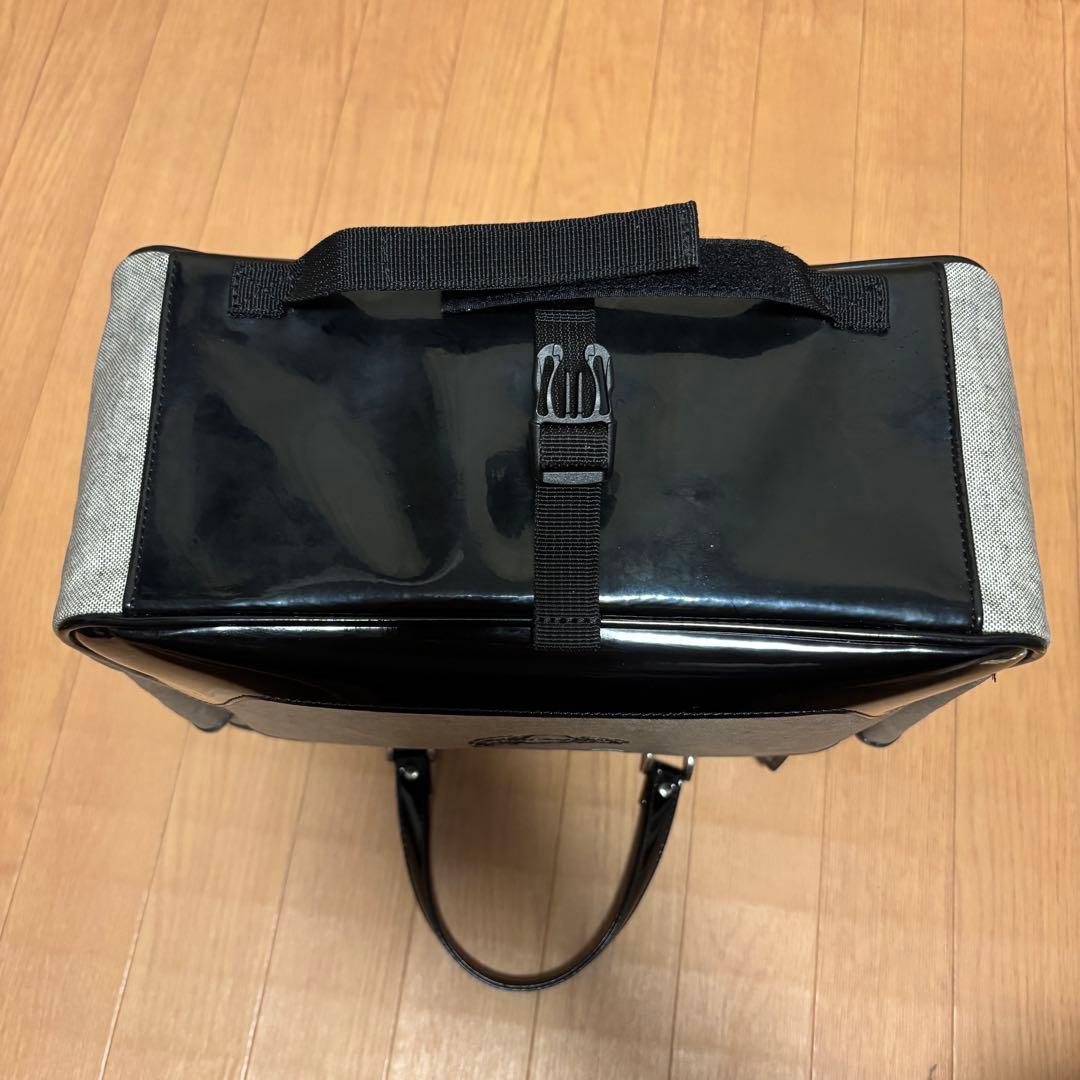 【極美品】SWANY キャリーバッグ モノグラムライン エナメル 4輪キャスター