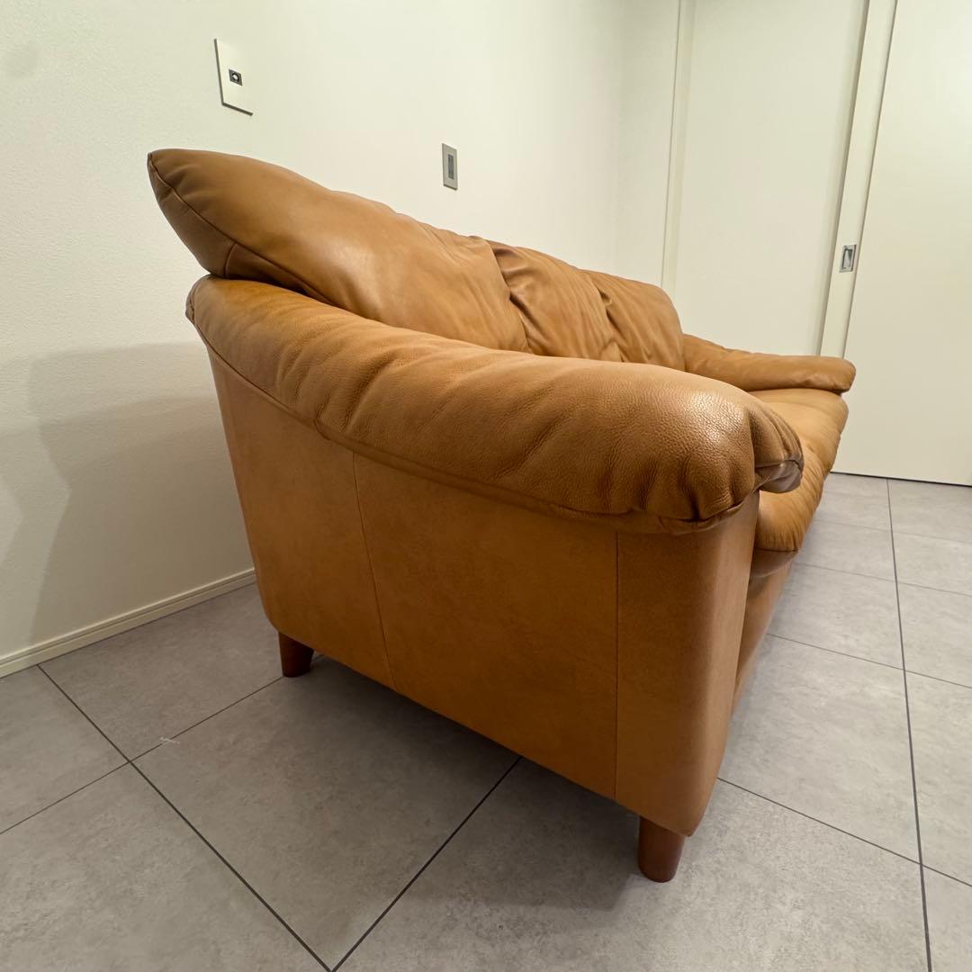 ブラウンレザー 3人掛けソファ