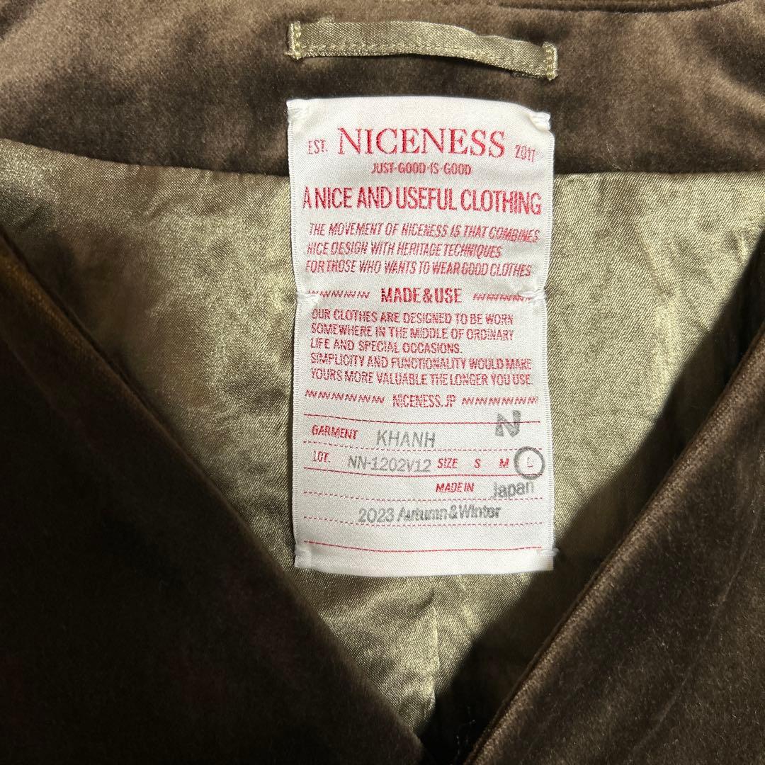 NICENESS KHANH ベロアベスト ベルベット　L ブラウン