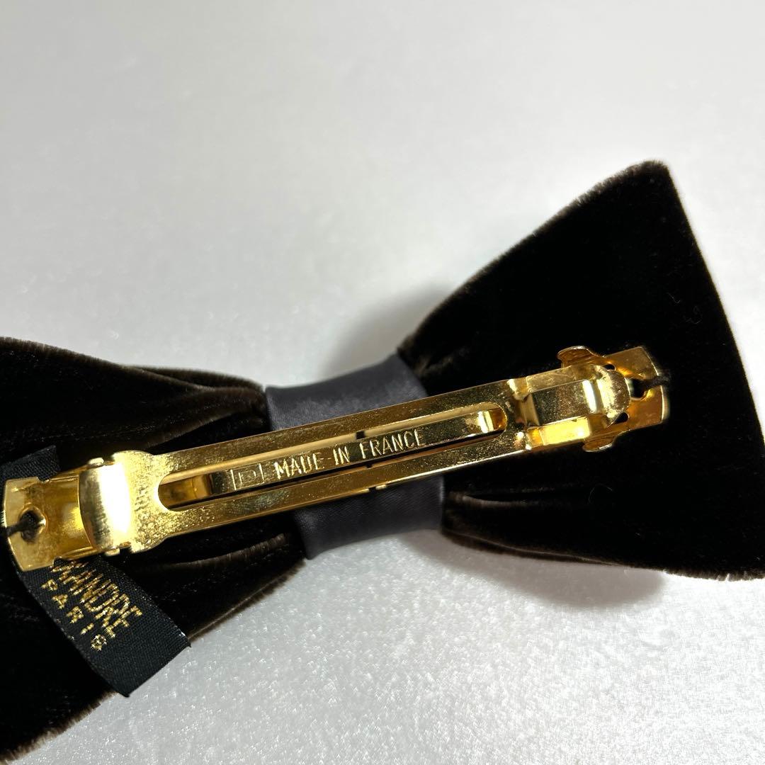 アレクサンドルドゥパリ ベルベット ベロア リボンバレッタ ブラウン