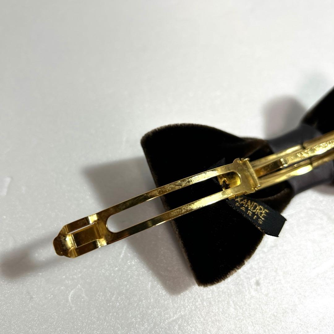 アレクサンドルドゥパリ ベルベット ベロア リボンバレッタ ブラウン