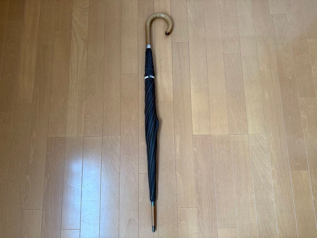 Fox Umbrellas 茶ストライプ 長傘