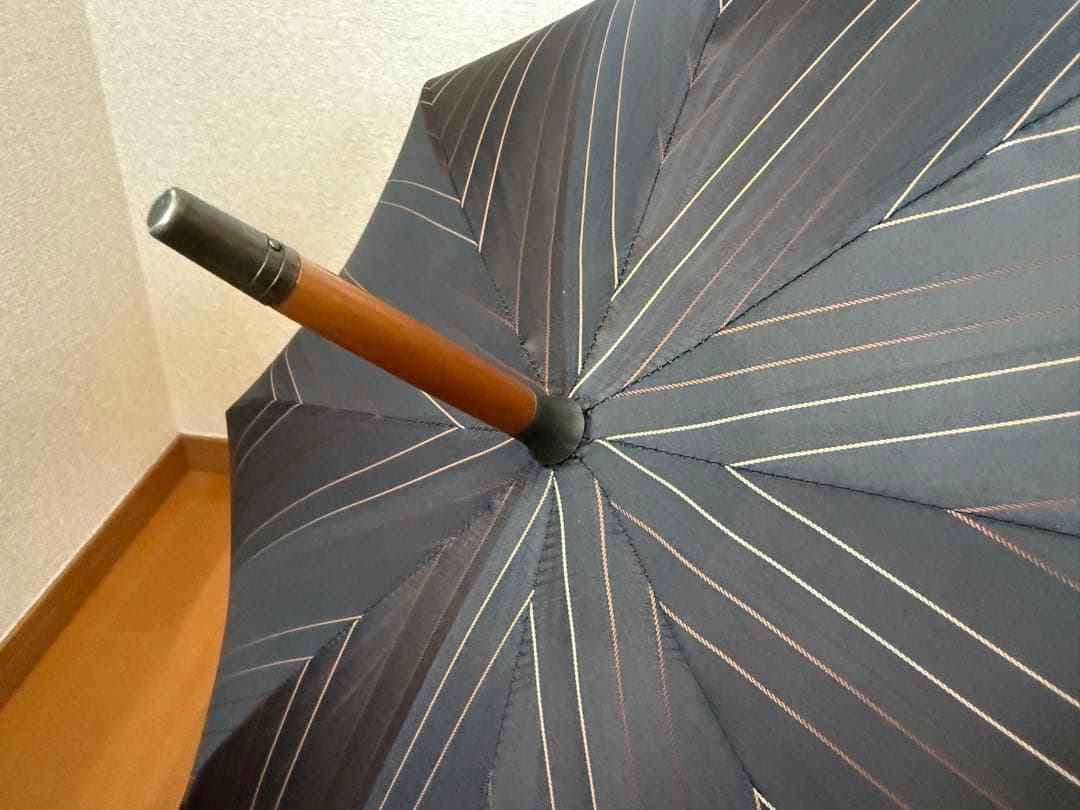 Fox Umbrellas 茶ストライプ 長傘