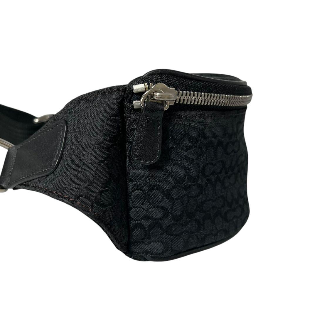 極美品　コーチ　COACH　ボディバック　キャンバス　ブラック