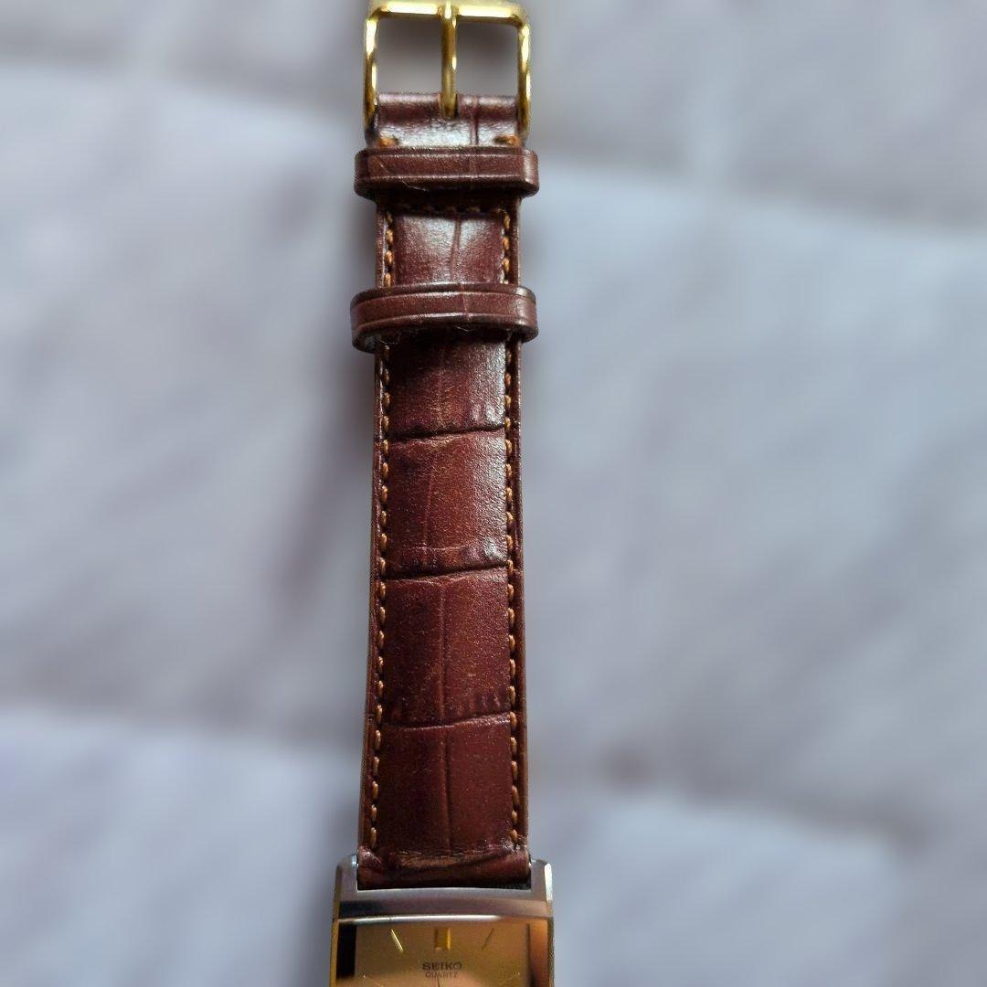 希少美品 稼動品 SEIKO Dolce 腕時計 スクエア型 ゴールド レザー