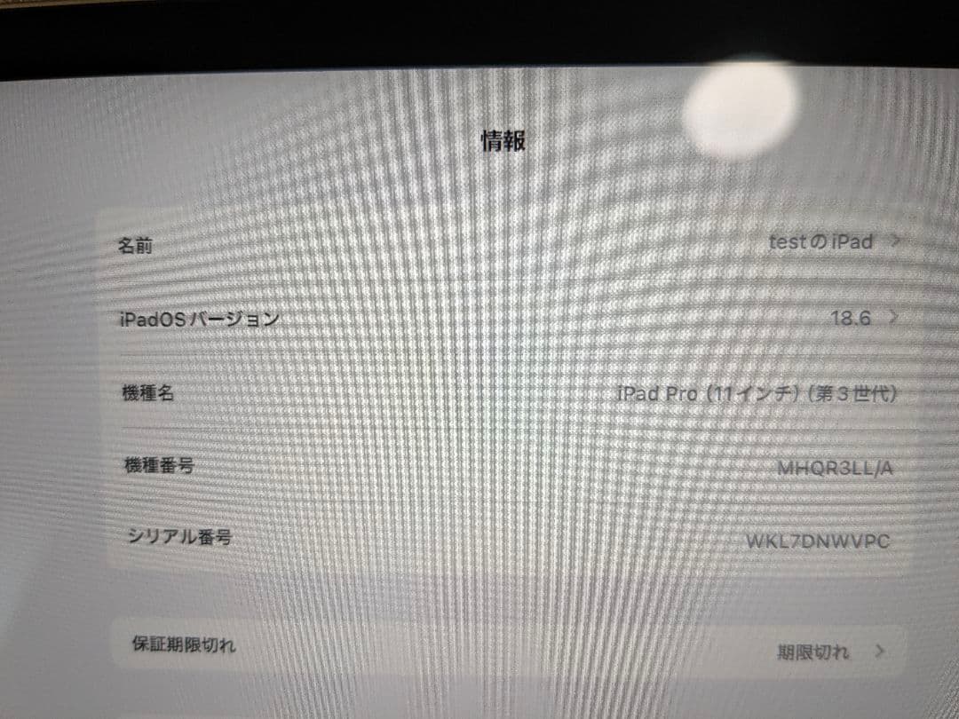 iPad Pro 11インチ 第3世代 128gb Wi-Fiモデル【液晶不良】