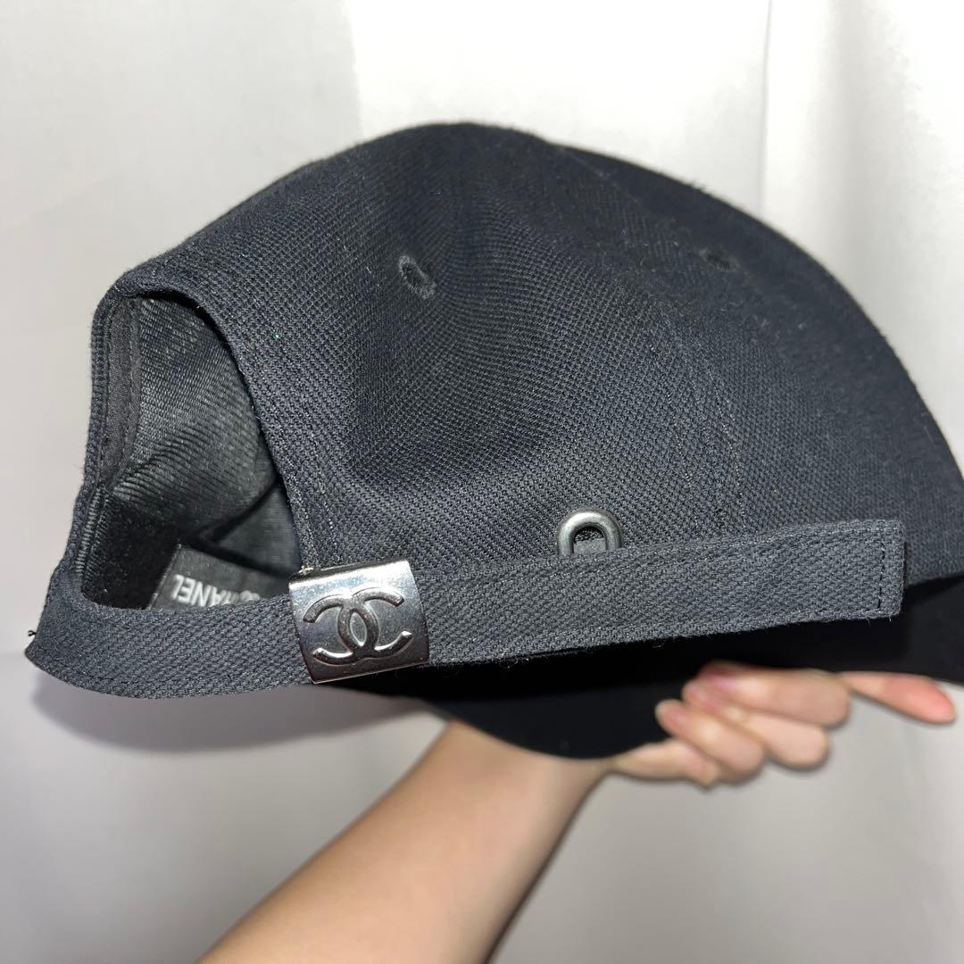 CHANEL ブラックキャップ ベースボールキャップ