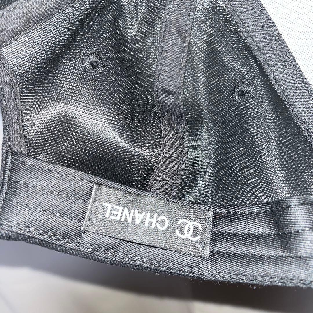 CHANEL ブラックキャップ ベースボールキャップ
