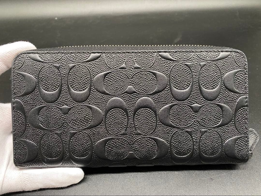 ★【美品】コーチ 長財布 シグネチャー アコーディオン F58113 BLK