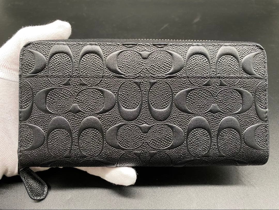 ★【美品】コーチ 長財布 シグネチャー アコーディオン F58113 BLK