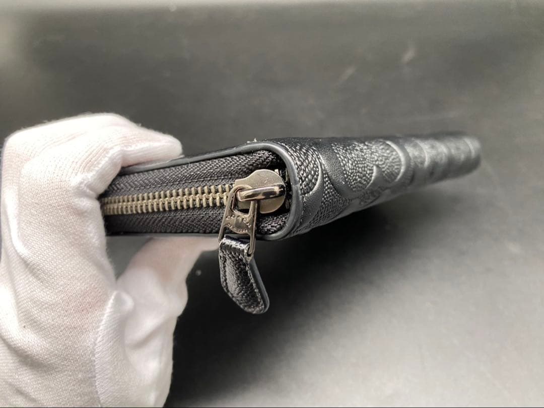 ★【美品】コーチ 長財布 シグネチャー アコーディオン F58113 BLK