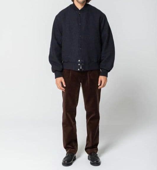 nanamica OOALスタジアムジャケット ウールリネンダークネイビー