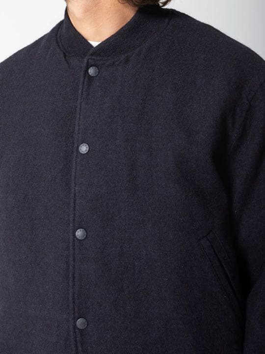 nanamica OOALスタジアムジャケット ウールリネンダークネイビー