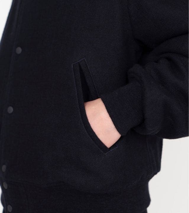 nanamica OOALスタジアムジャケット ウールリネンダークネイビー