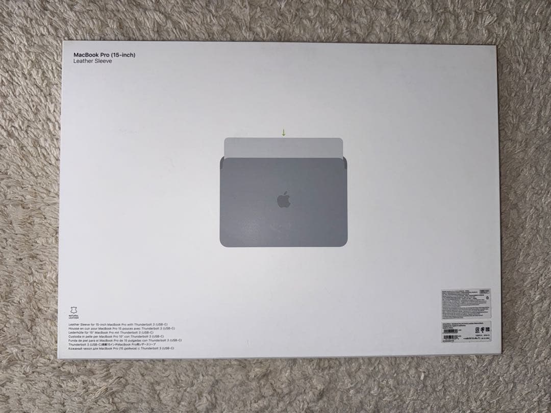 【新品】MacBook Pro 15インチ レザー スリーブ