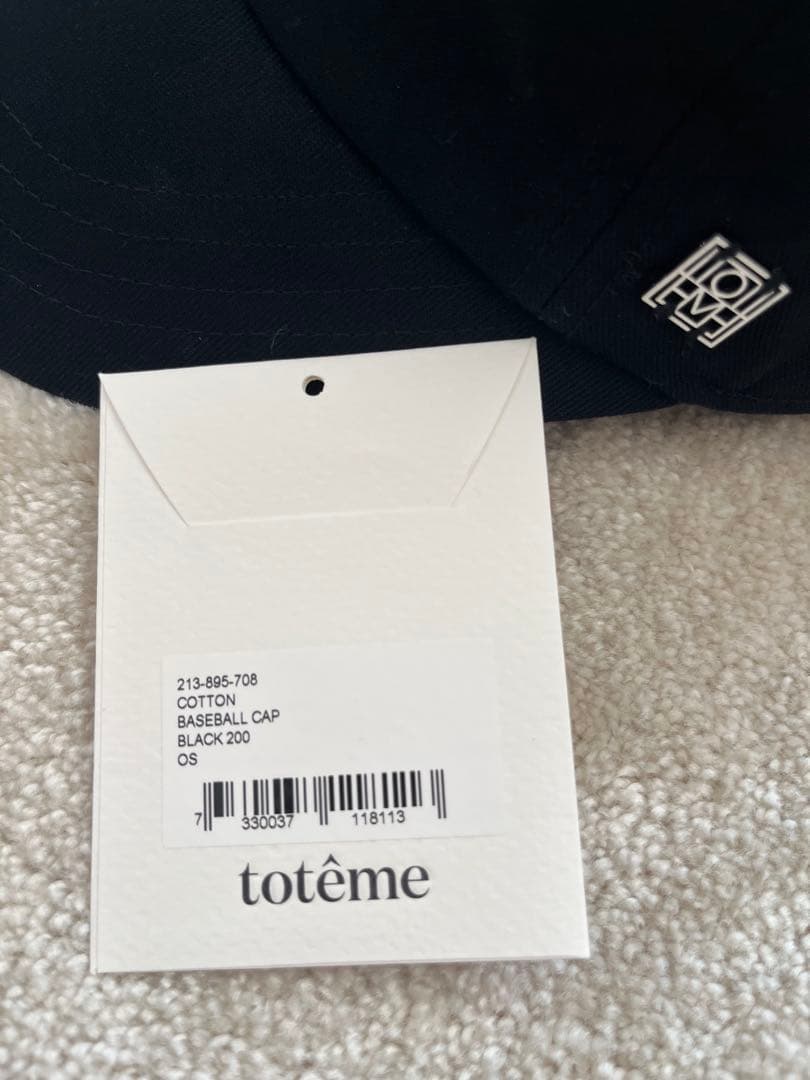 TOTEMEモノグラム ベースボール キャップ　ブラック