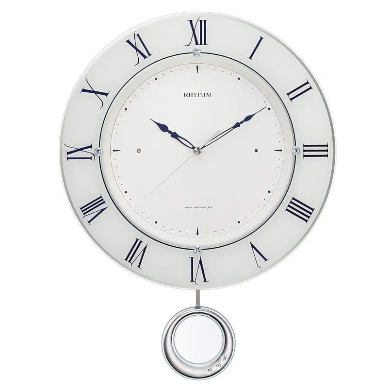 RHYTHM 掛時計 トライメテオ8MX402SR03 白 振り子時計