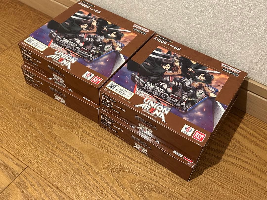 ユニオンアリーナ ユニアリ 進撃の巨人第一弾 未開封テープ付4BOX（全て初版）