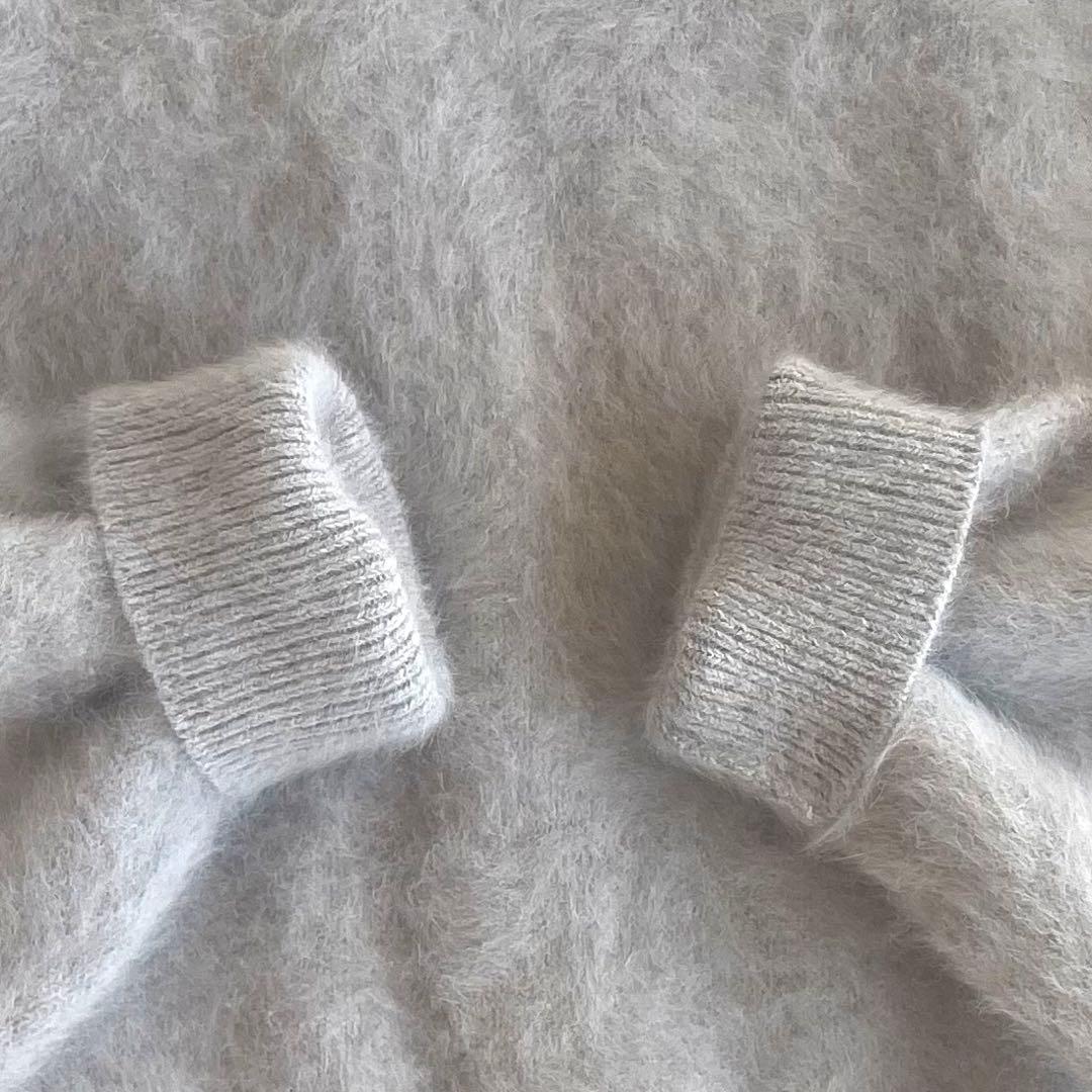 極美品✨jinesフォックス カシミヤ シャギー ニット 38 グレージュ