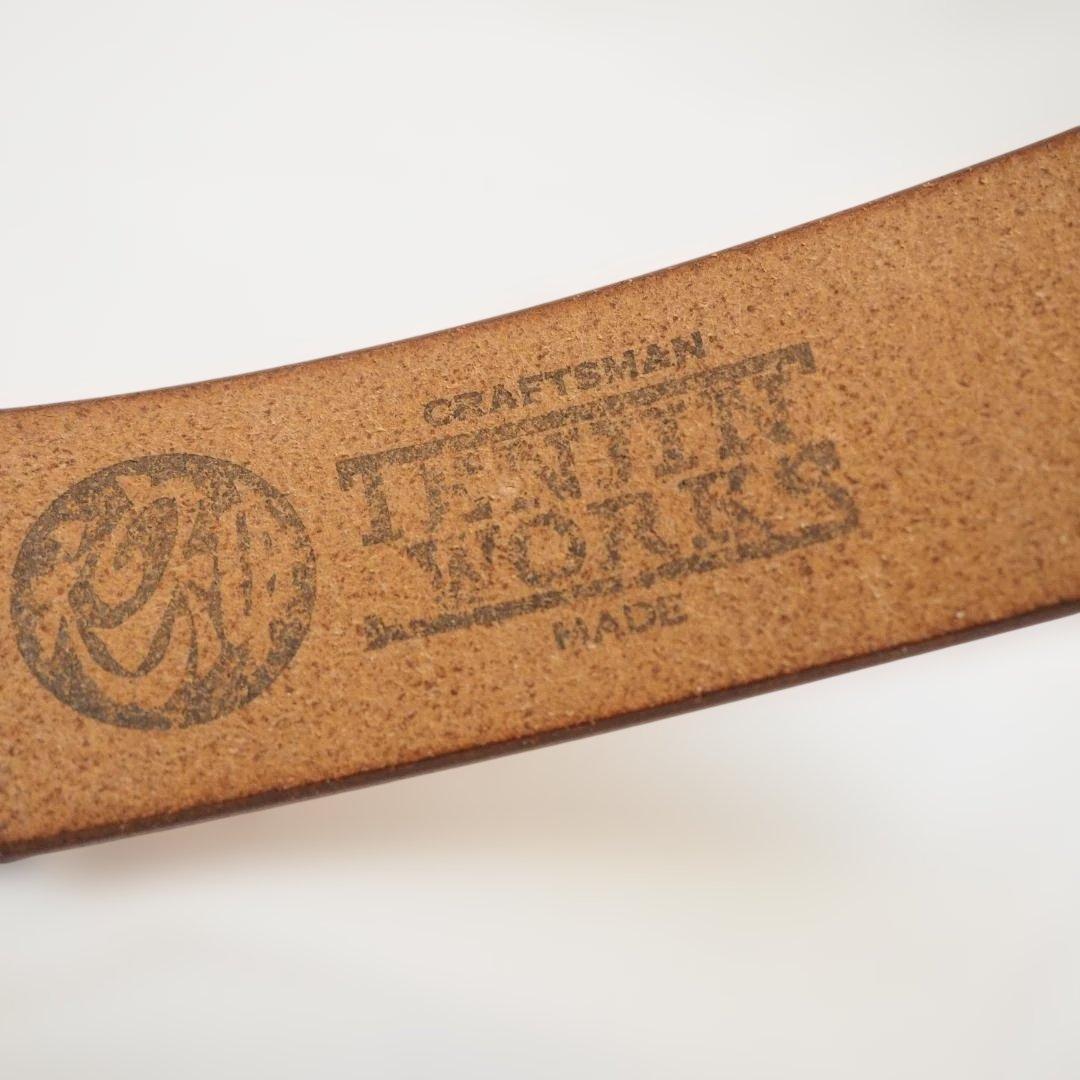 天神ワークス レザーベルト ベージュ 34インチ 80-90センチ