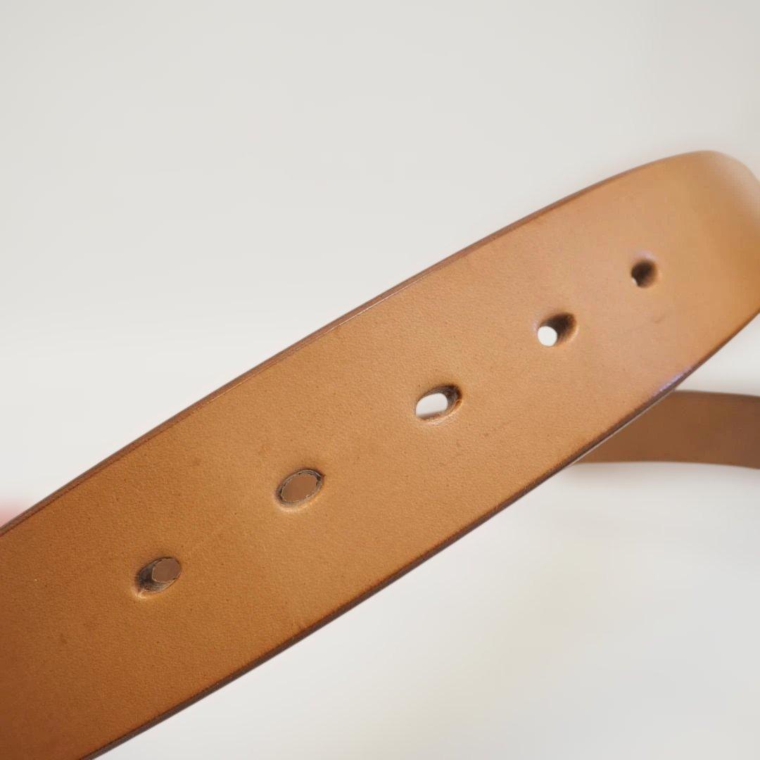 天神ワークス レザーベルト ベージュ 34インチ 80-90センチ