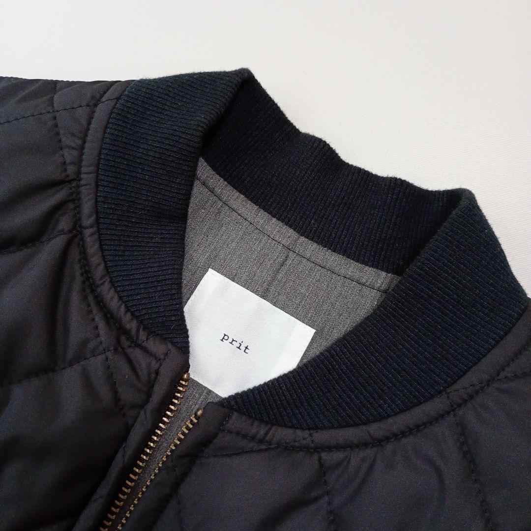 prit フリーサイズ キルティングベストノースリーブベスト ブラック 日本製