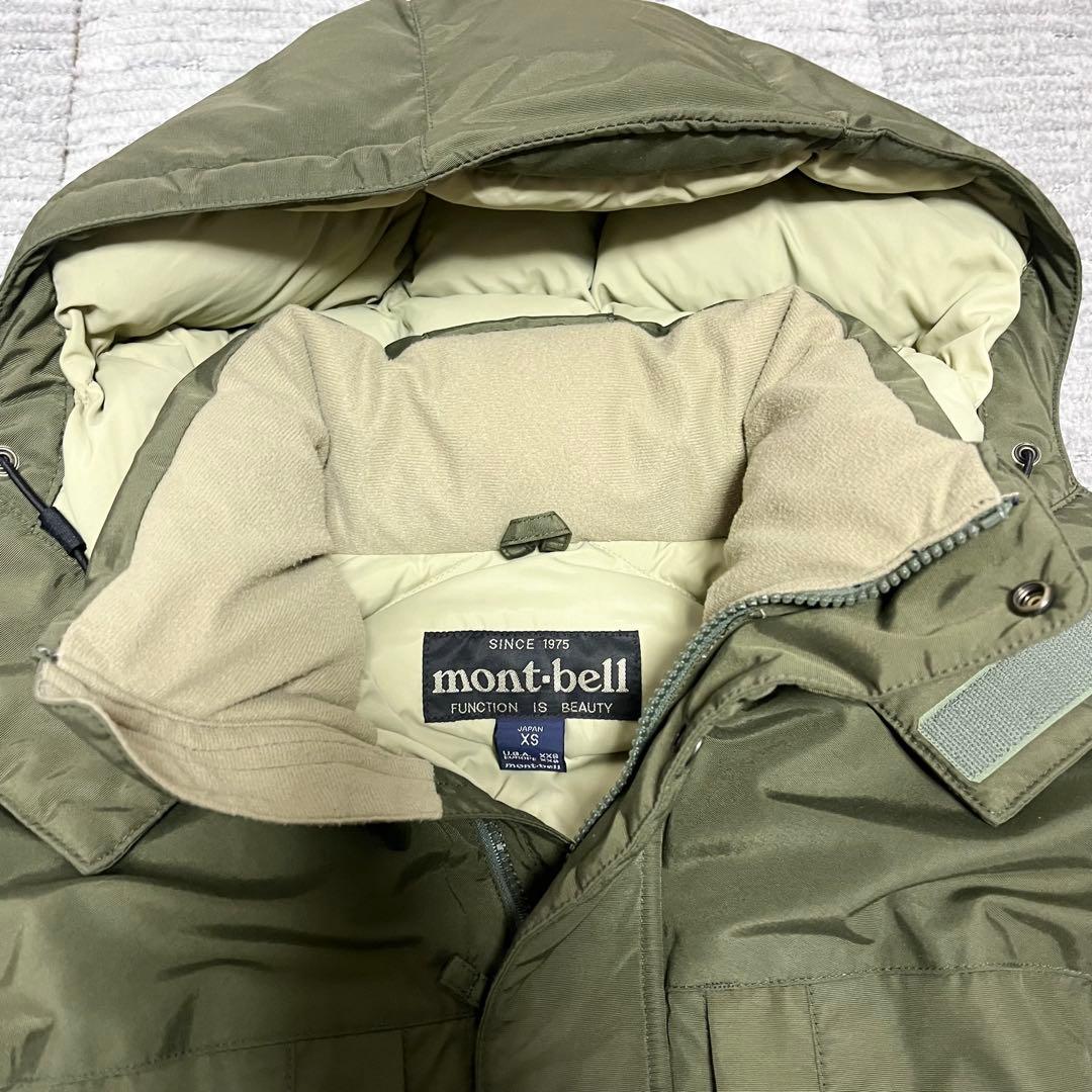 美品 希少レア モンベル ローガンダウンパーカ カーキ XSサイズ 旧モデル