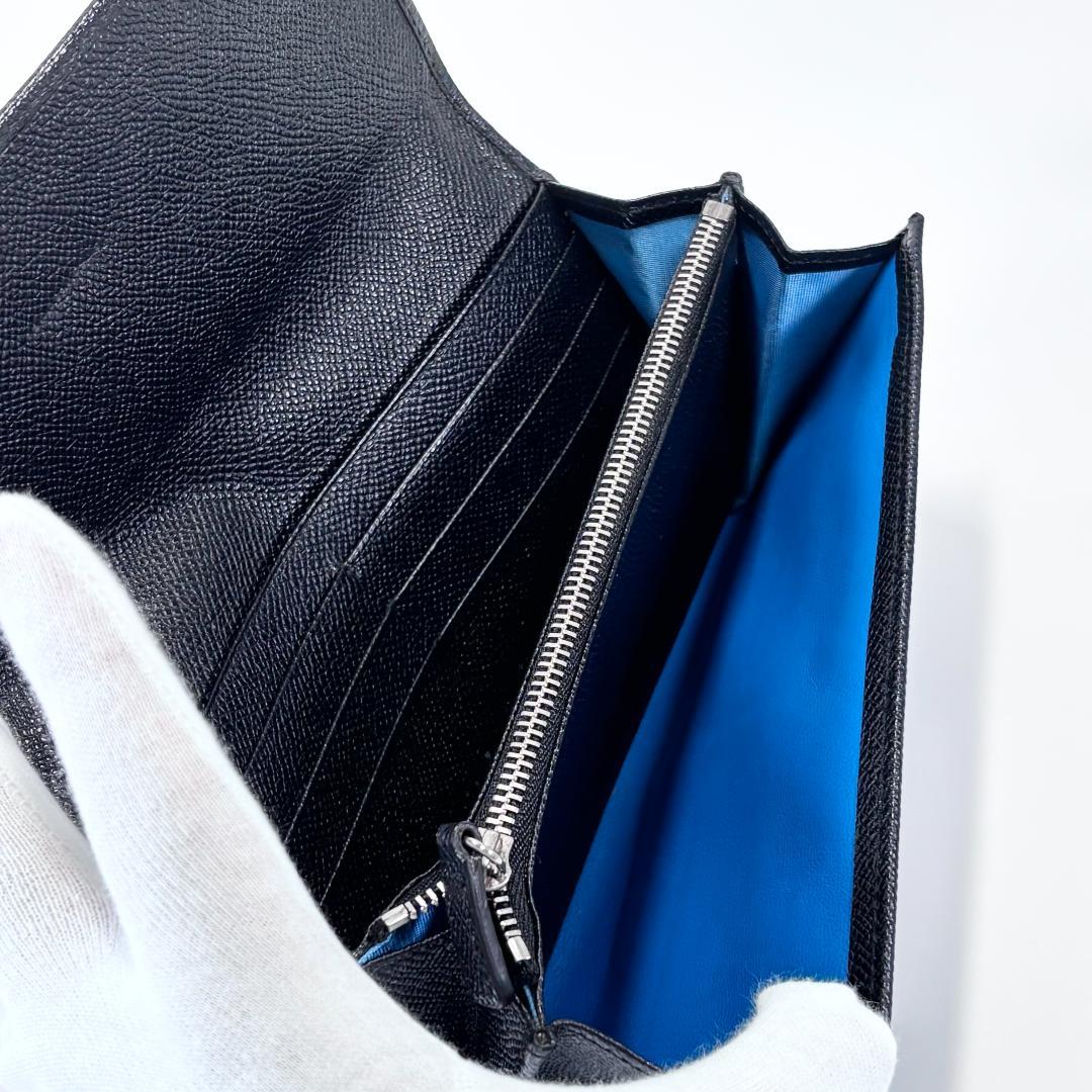 【美品】ブルガリ　ブルー　ビーゼロワン　財布　長財布　ブランド　シルバー金具