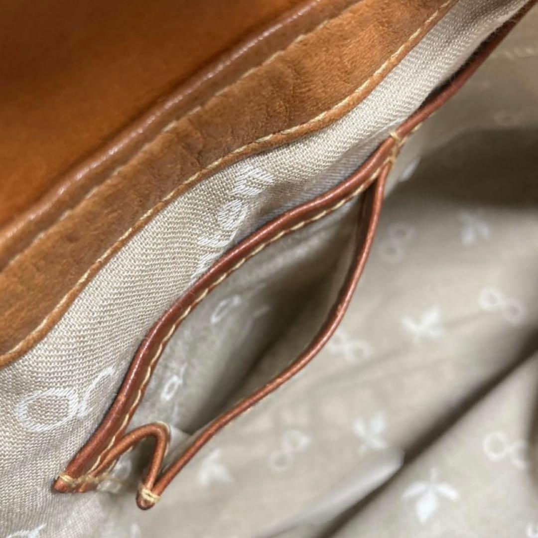 genten　ウールシープ本革　メッセンジャーバッグ　クロスボディ　飴色ブラウン