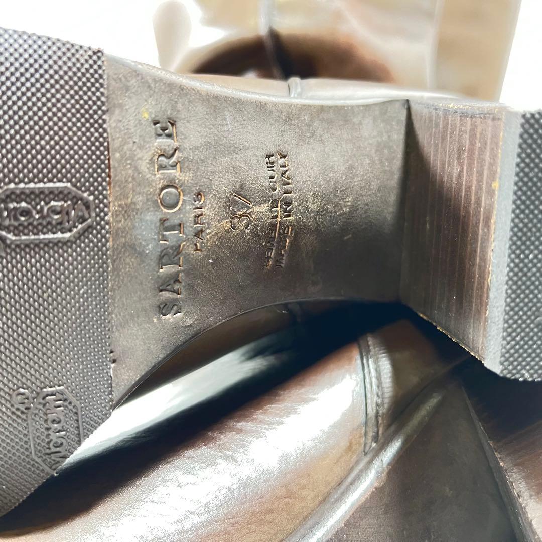 【美品】SARTORE サルトル　レザー　ロングブーツ　ハイヒール　ビブラム