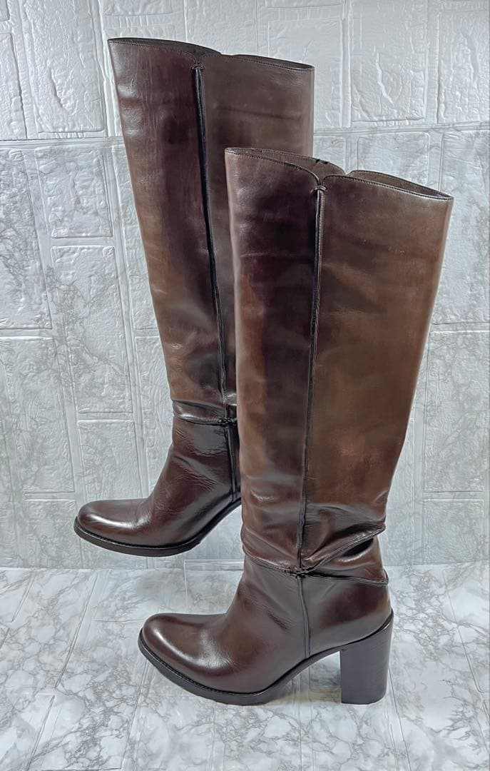 【美品】SARTORE サルトル　レザー　ロングブーツ　ハイヒール　ビブラム