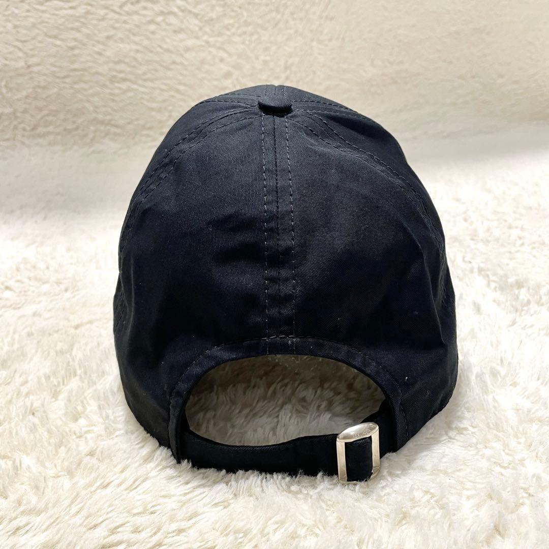 美品 CELINE セリーヌ Cイニシャルパッチ コットンベースボールキャップ