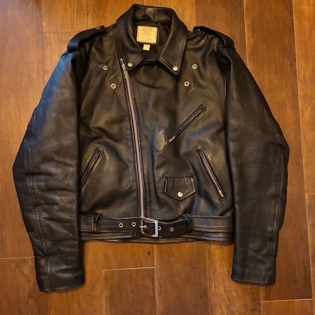 90s vintage レザーダブルライダースジャケット 古着