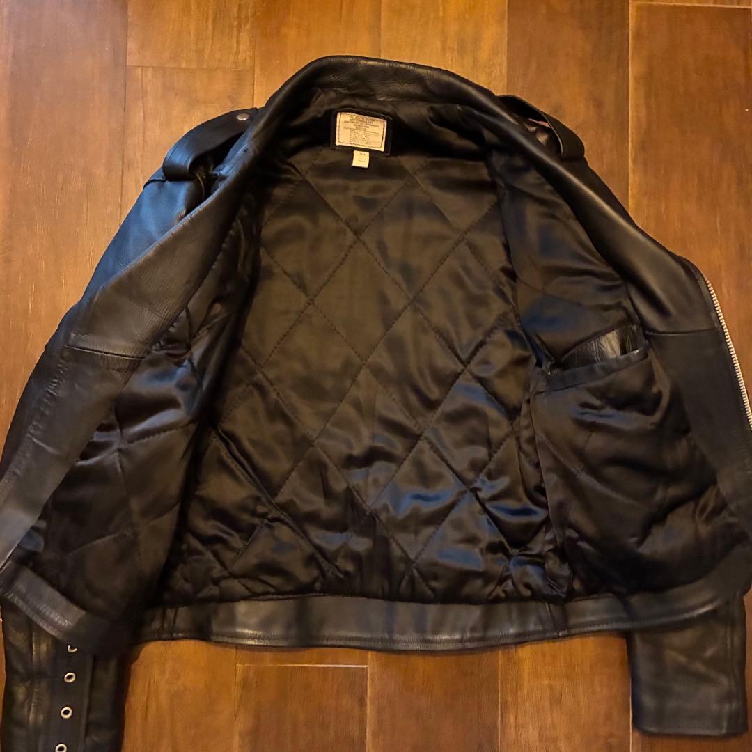 90s vintage レザーダブルライダースジャケット 古着
