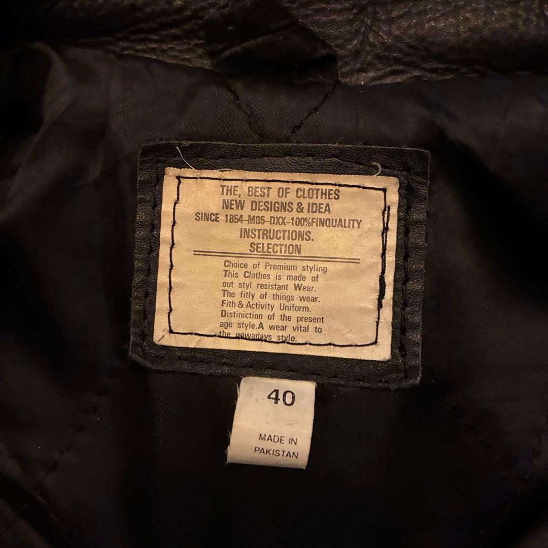 90s vintage レザーダブルライダースジャケット 古着