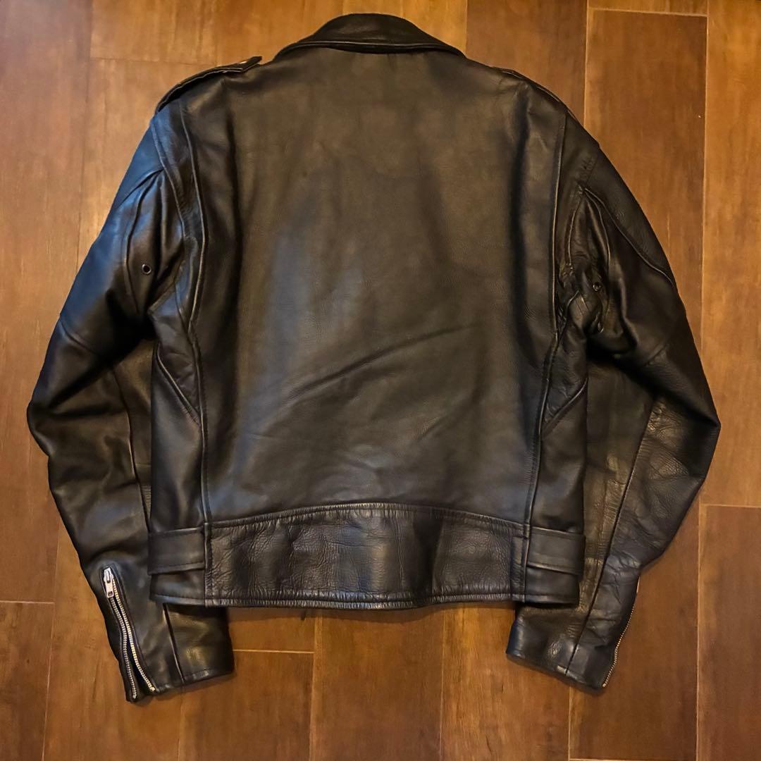 90s vintage レザーダブルライダースジャケット 古着