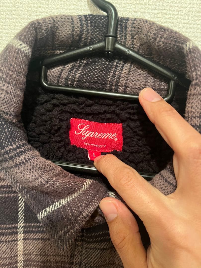 トップス Supreme Shearling Lined Flannel Shirt