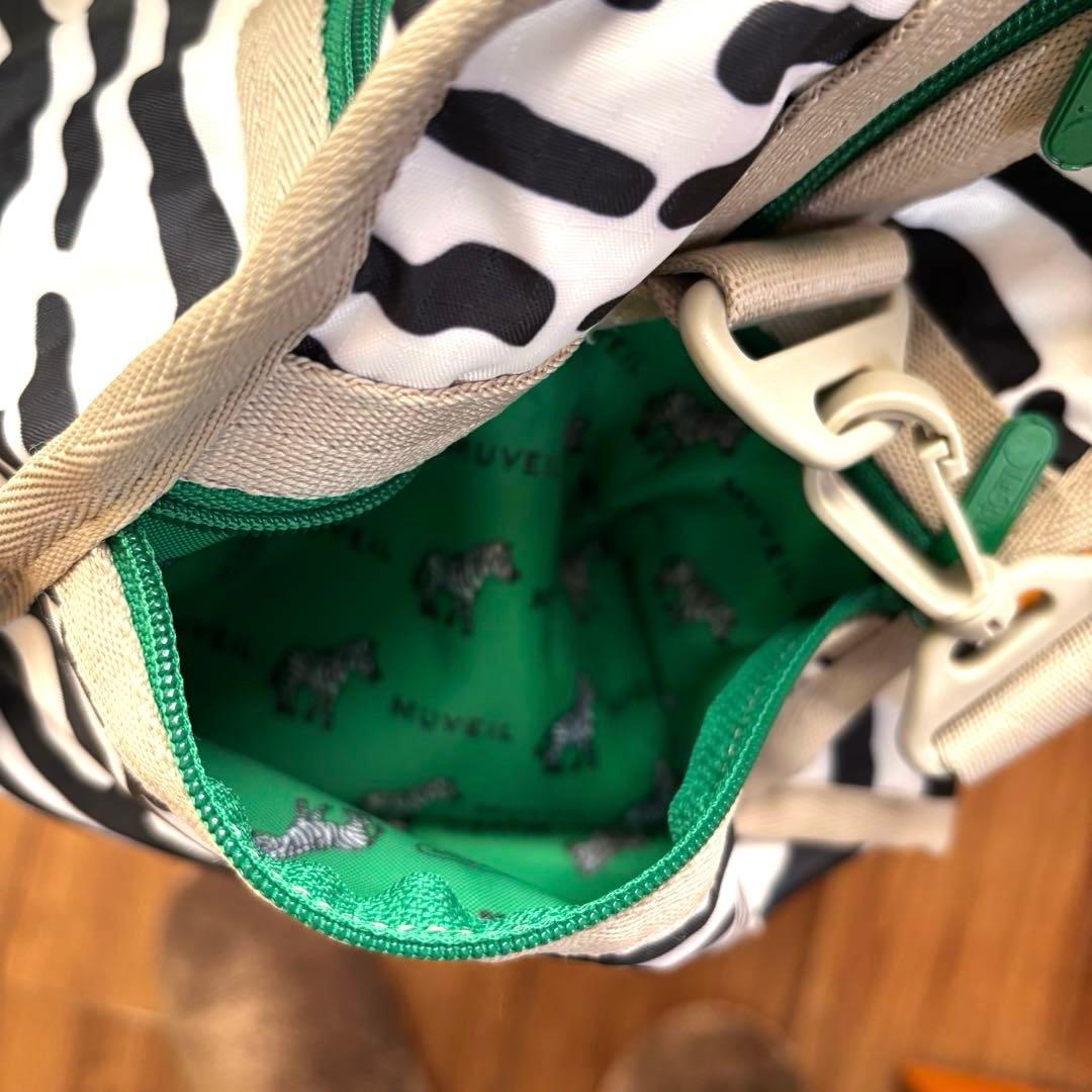 レスポートサック×ミュベール　ゼブラ柄ボストンバッグ Large