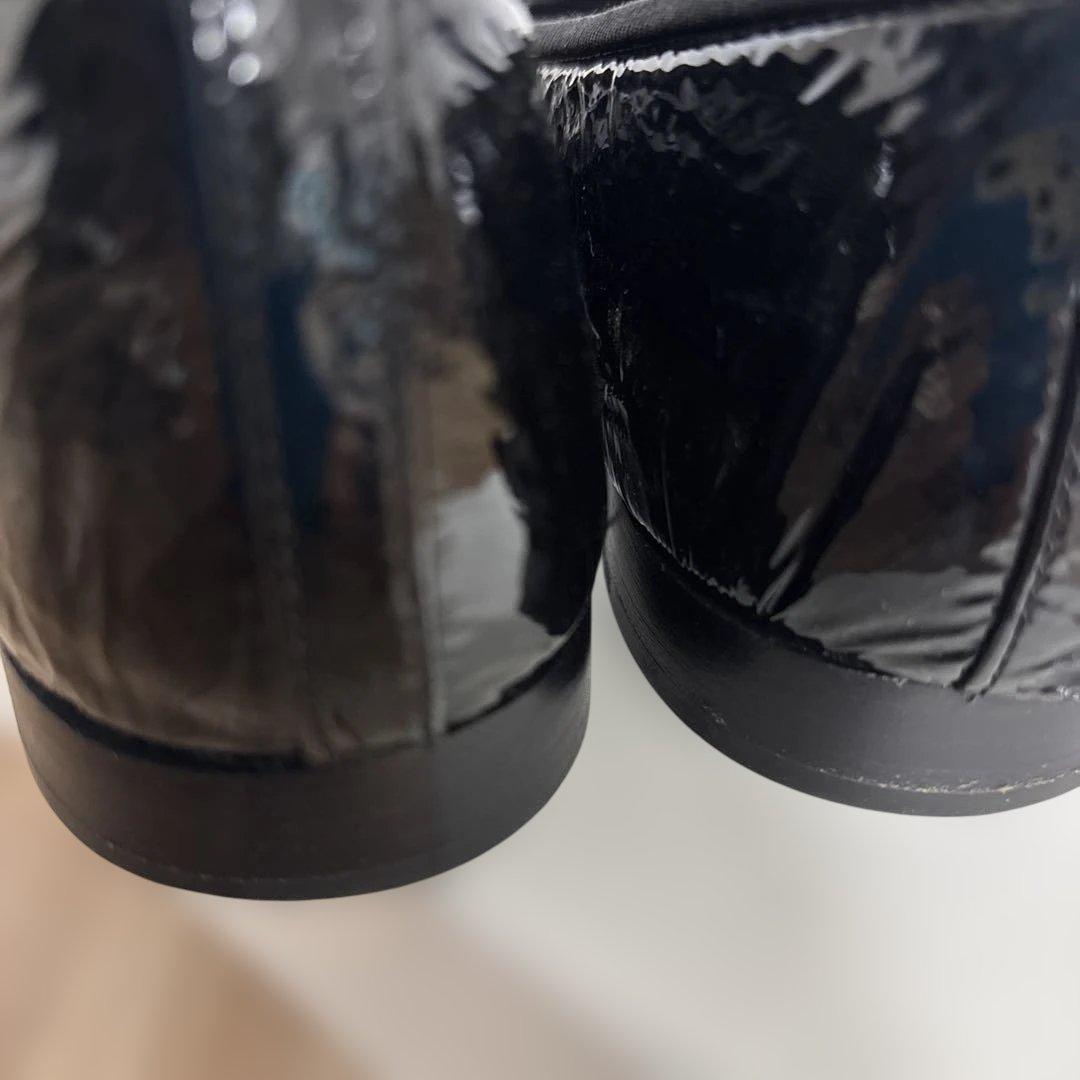 SHANEL エナメルフラットシューズ