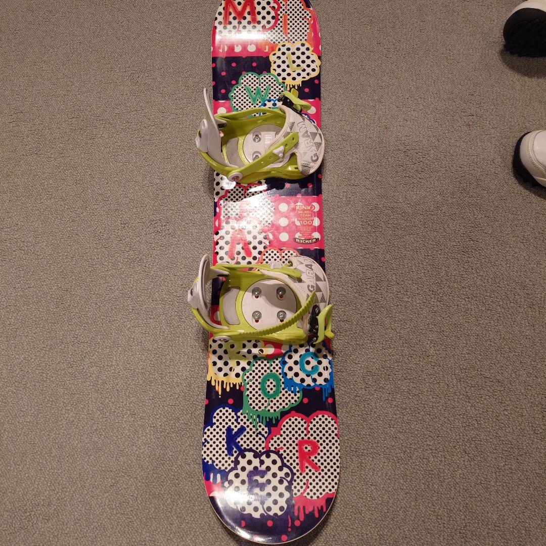 IGNIO キッズ スノーボード3点セット 100cm キスマークブーツ18cm