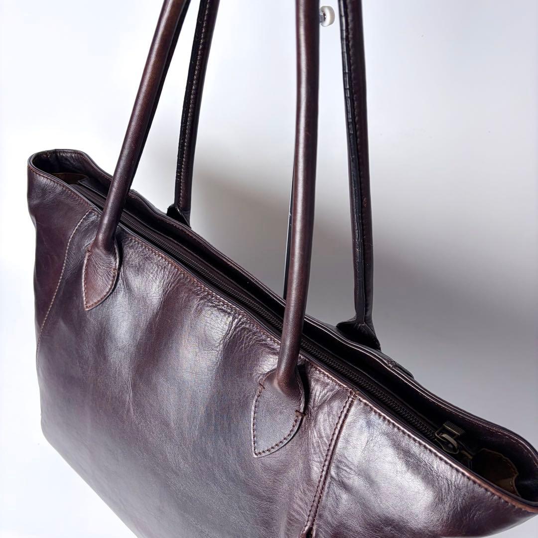 マザーハウス 　アンティークキャリア　 トートバッグ　A4可　PC可　ビジネス